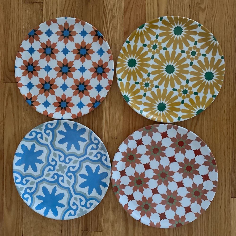 Anthropologie Melamine Plates - Set of 4